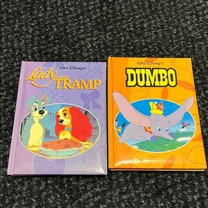 🍀5/$20 Disney Lady and the Tramp Purple & Dumbo Orange Books